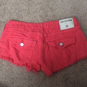 True religion joey cutoff shorts